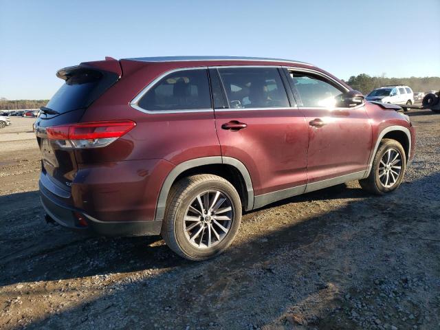 5TDKZRFH4KS351770 - 2019 TOYOTA HIGHLANDER SE BURGUNDY photo 3