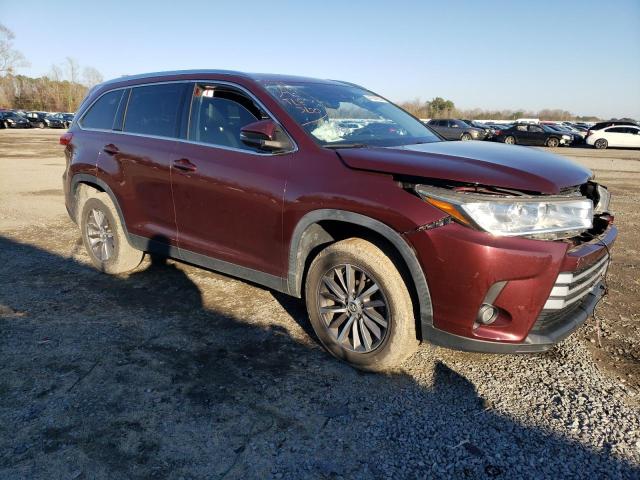 5TDKZRFH4KS351770 - 2019 TOYOTA HIGHLANDER SE BURGUNDY photo 4