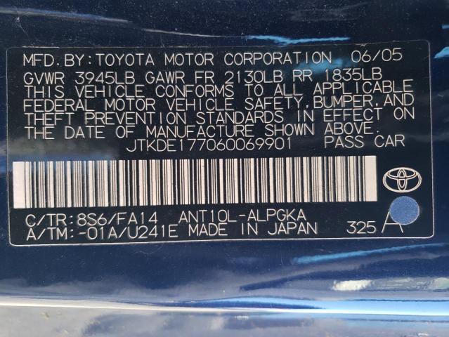 JTKDE177060069901 - 2006 TOYOTA SCION TC 蓝色 照片 12