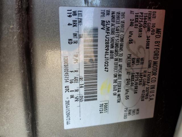 5LMFU28R94LJ10247 - 2004 LINCOLN NAVIGATOR SILVER photo 13