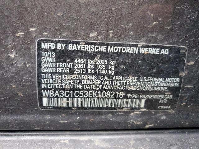 WBA3C1C53EK108218 - 2014 BMW 328 I SULEV GRAY photo 12