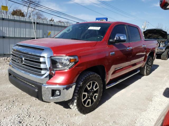 5TFHY5F10JX763458 - 2018 TOYOTA TUNDRA CREWMAX LIMITED RED photo 1