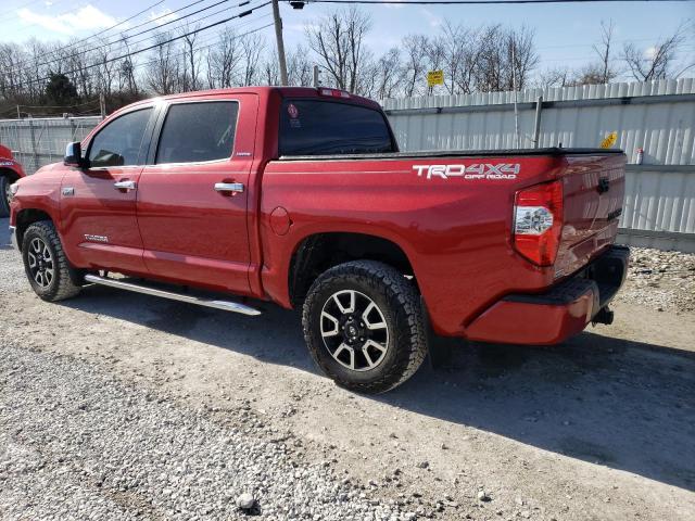 5TFHY5F10JX763458 - 2018 TOYOTA TUNDRA CREWMAX LIMITED RED photo 2