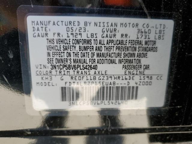 3N1CP5BV6PL542640 - 2023 NISSAN KICKS S BLACK photo 12