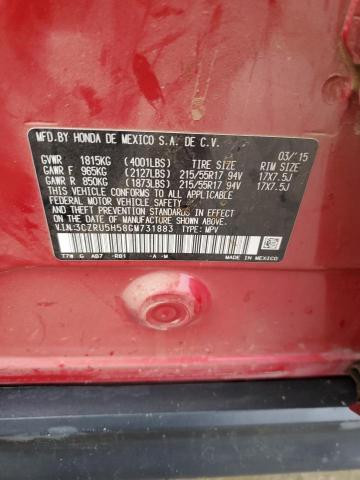 3CZRU5H58GM731883 - 2016 HONDA HR-V EX RED photo 14