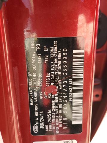 5XXGN4A73FG369980 - 2015 KIA OPTIMA EX RED photo 12