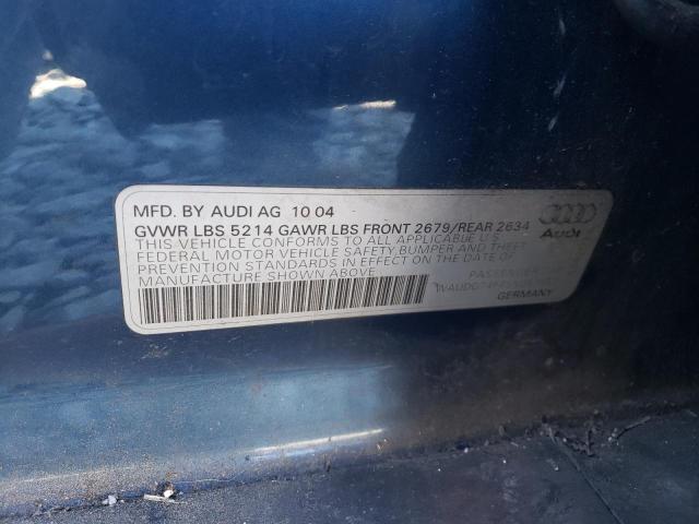 WAUDG74F45N057457 - 2005 AUDI A6 3.2 QUATTRO BLUE photo 12