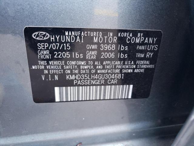 KMHD35LH4GU304681 - 2016 HYUNDAI ELANTRA GT GRAY photo 12