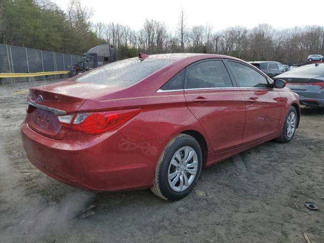 5NPEB4AC9CH321316 - 2012 HYUNDAI SONATA GLS RED photo 3