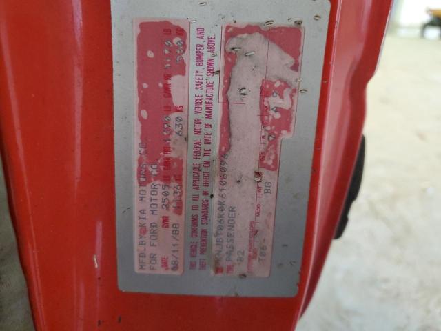 KNJBT06K0K6106096 - 1989 FORD FESTIVA L RED photo 12