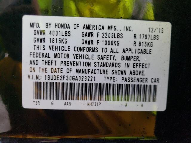 19UDE2F30GA023221 - 2016 ACURA ILX BASE WATCH PLUS BLACK photo 13