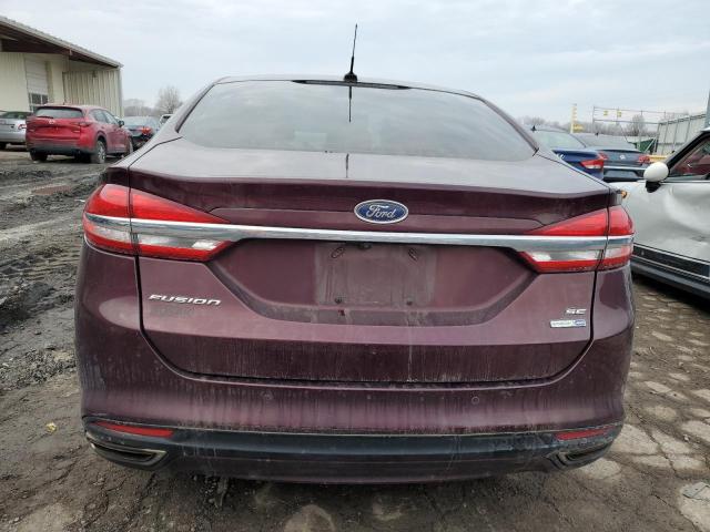 3FA6P0T90HR283338 - 2017 FORD FUSION SE BURGUNDY photo 6