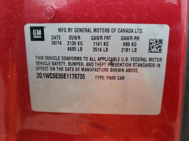 2G1WC5E35E1178735 - 2014 CHEVROLET IMPALA LIM LTZ RED photo 12