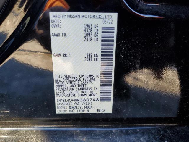 1N4BL4CV4NN380748 - 2022 NISSAN ALTIMA SR BLACK photo 12