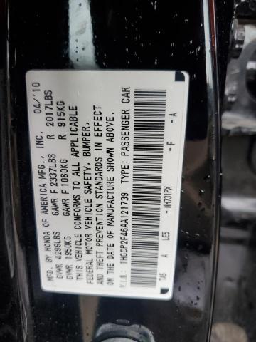 1HGCP2F46AA121739 - 2010 HONDA ACCORD LXP BLACK photo 13