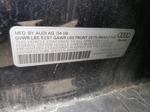 WAUDH74F78N138714 - 2008 AUDI A6 3.2 QUATTRO BLACK photo 12