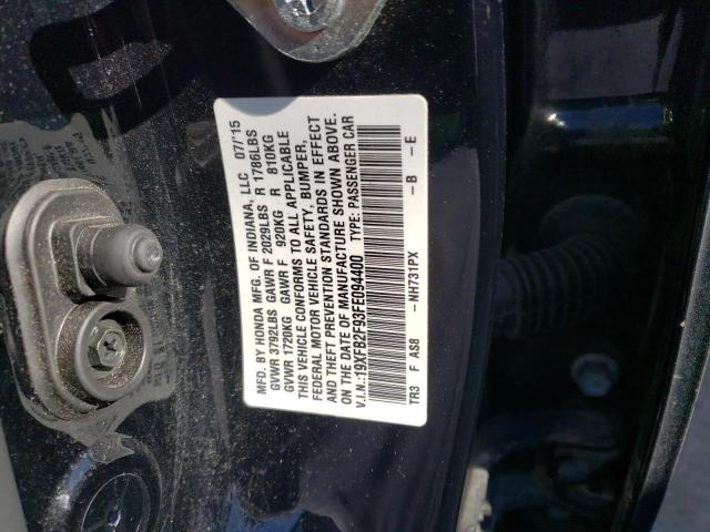19XFB2F93FE094400 - 2015 HONDA CIVIC EXL შავი ფოტო 12