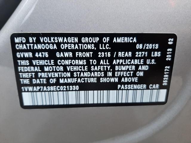 1VWAP7A38EC021330 - 2014 VOLKSWAGEN PASSAT S GRAY photo 12