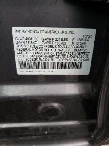 19UDE2F37MA000126 - 2021 ACURA ILX SILVER photo 12