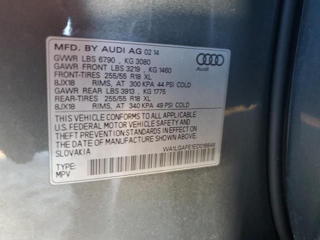 WA1LGAFE1ED016848 - 2014 AUDI Q7 PREMIUM PLUS GRAY photo 12