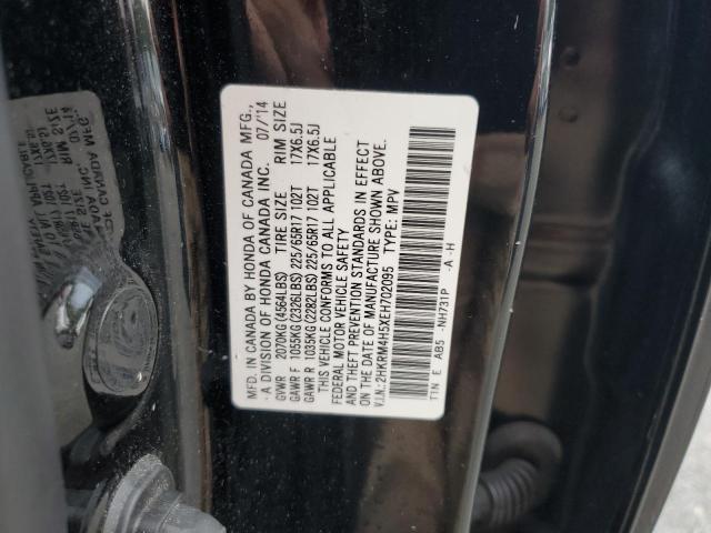 2HKRM4H5XEH702095 - 2014 HONDA CR-V EX BLACK photo 13