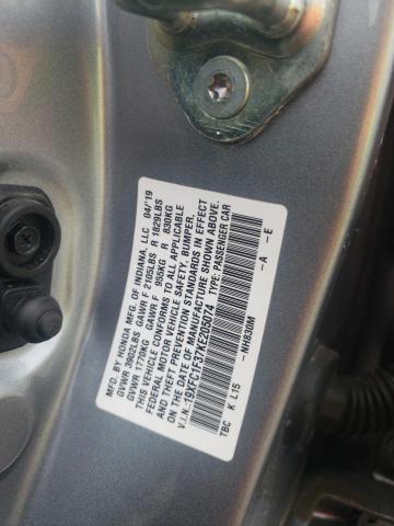 19XFC1F37KE205074 - 2019 HONDA CIVIC EX SILVER photo 13