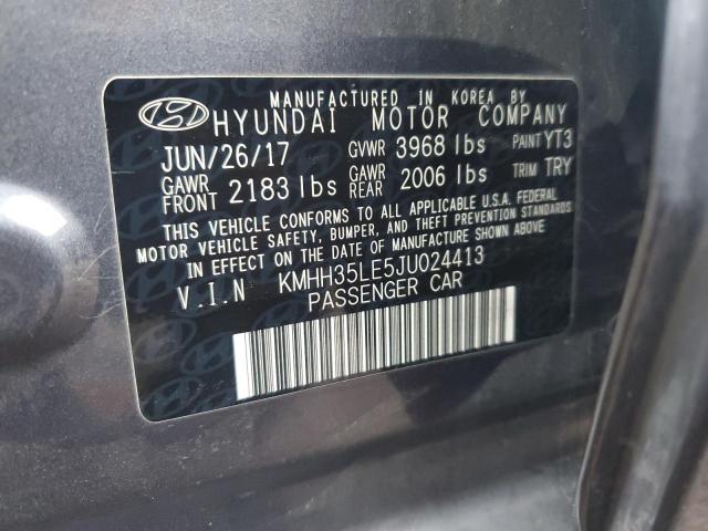 KMHH35LE5JU024413 - 2018 HYUNDAI ELANTRA GT GRAY photo 12