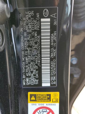 JTHKD5BH9G2270404 - 2016 LEXUS CT 200 BLACK photo 12