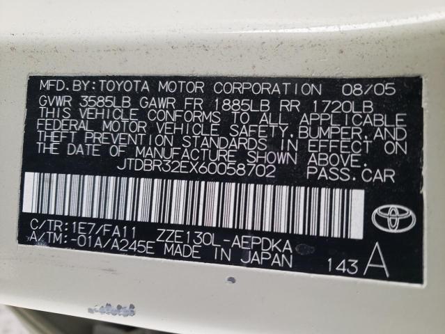 JTDBR32EX60058702 - 2006 TOYOTA COROLLA CE CREAM photo 13