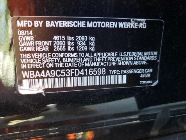 WBA4A9C53FD416598 - 2015 BMW 428 I GRAN COUPE SULEV BLACK photo 12