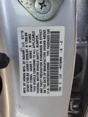 19XFB2F82CE326066 - 2012 HONDA CIVIC EX GRAY photo 12