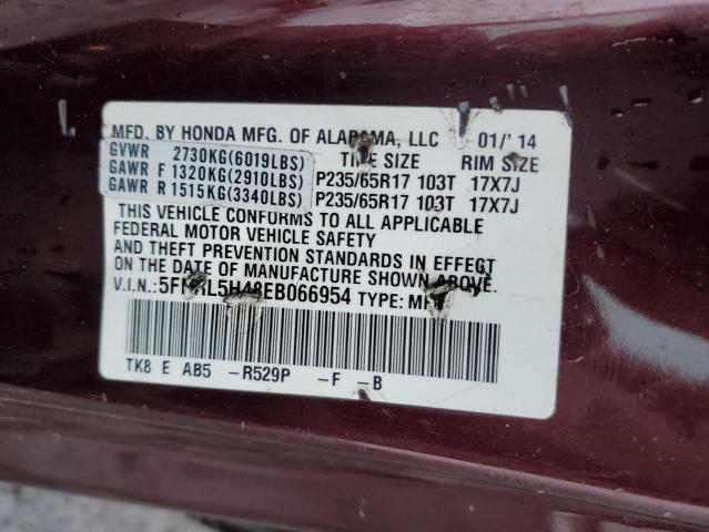 5FNRL5H48EB066954 - 2014 HONDA ODYSSEY EX MAROON photo 13