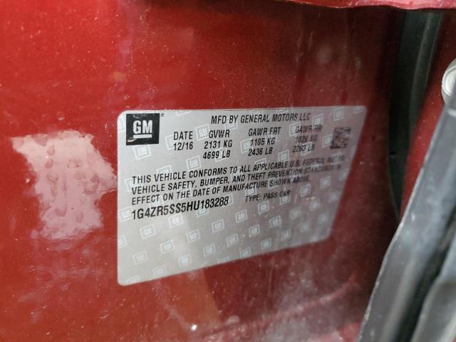 1G4ZR5SS5HU183288 - 2017 BUICK LACROSSE PREMIUM RED photo 12