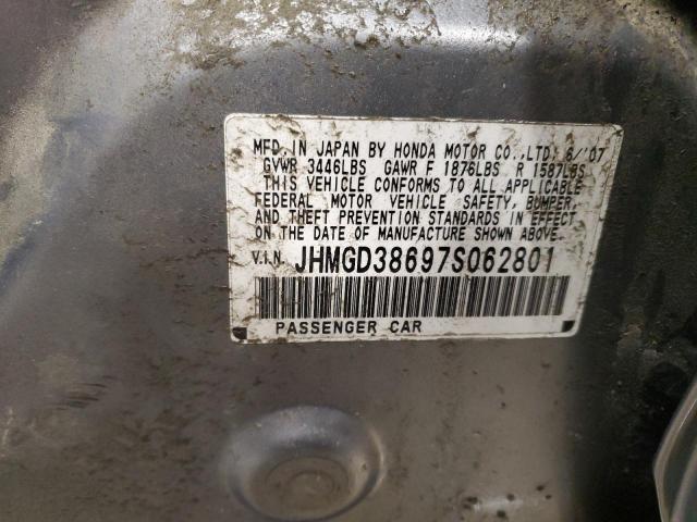 JHMGD38697S062801 - 2007 HONDA FIT S 银色 照片 13