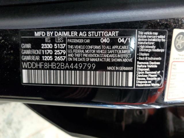 WDDHF8HB2BA449799 - 2011 MERCEDES-BENZ E 350 4MATIC BLACK photo 12