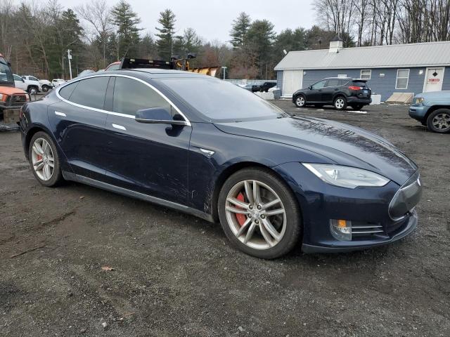 5YJSA1CP7DFP28877 - 2013 TESLA MODEL S BLUE photo 4