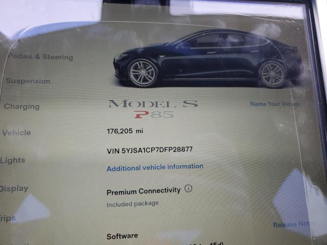 5YJSA1CP7DFP28877 - 2013 TESLA MODEL S BLUE photo 9