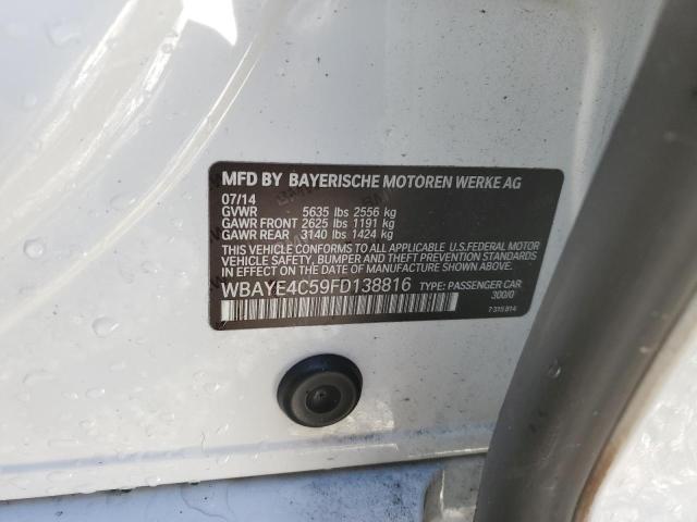 WBAYE4C59FD138816 - 2015 BMW 740 LI WHITE photo 12