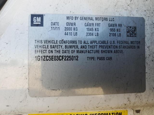 1G1ZC5E03CF225012 - 2012 CHEVROLET MALIBU 1LT 白色 照片 13