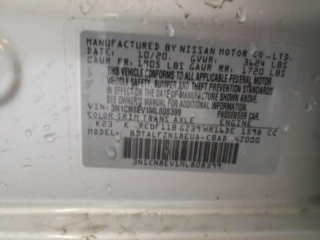 3N1CN8EV1ML808399 - 2021 NISSAN VERSA SV SILVER photo 13