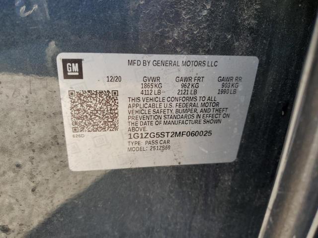 1G1ZG5ST2MF060025 - 2021 CHEVROLET MALIBU RS GRAY photo 13