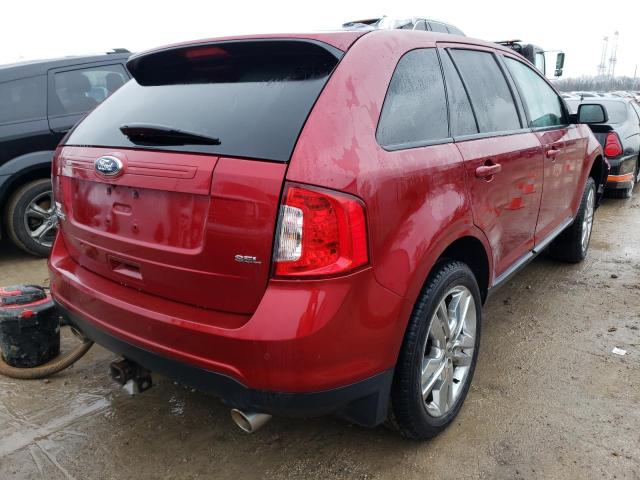 2FMDK3JC5EBA07338 - 2014 FORD EDGE SEL MAROON photo 3