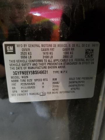 3GYFNEEY5BS649631 - 2011 CADILLAC SRX PERFORMANCE COLLECTION შავი ფოტო 13