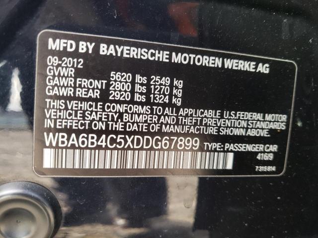 WBA6B4C5XDDG67899 - 2013 BMW 650 XI BLACK photo 12