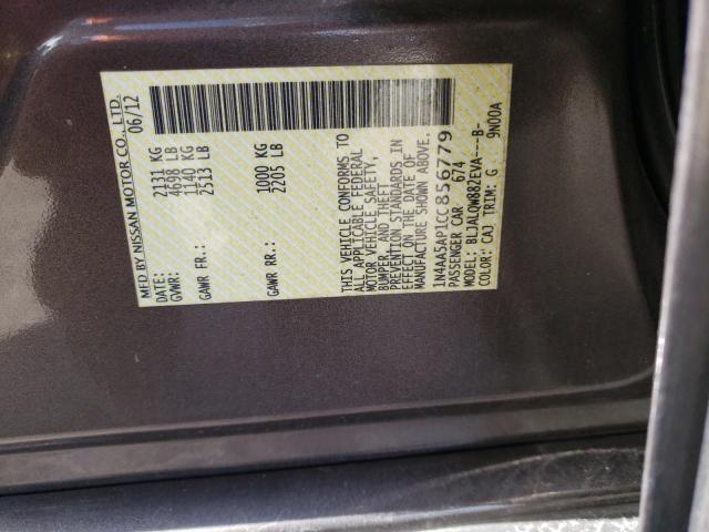 1N4AA5AP1CC856779 - 2012 NISSAN MAXIMA S CHARCOAL photo 12