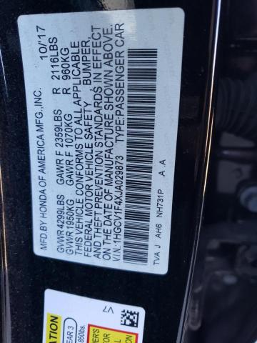 1HGCV1F4XJA029873 - 2018 HONDA ACCORD EX BLACK photo 12