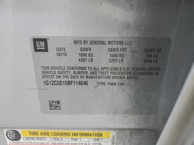 1G1ZC5E15BF114646 - 2011 CHEVROLET MALIBU 1LT Srebrny zdjęcie 12