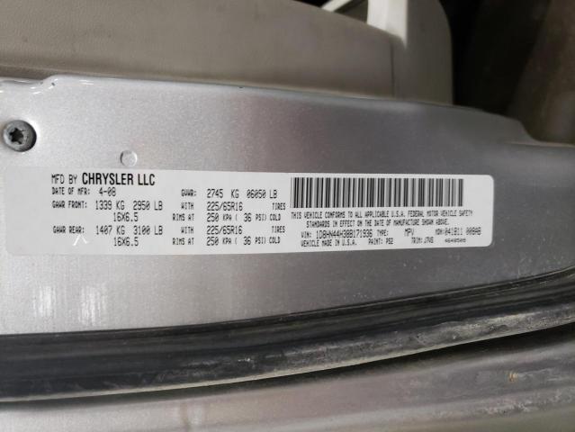 1D8HN44H38B171936 - 2008 DODGE GRAND CARA SE SILVER photo 13