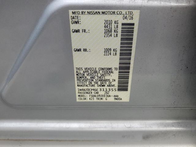 1N4BZ0CP4GC311355 - 2016 NISSAN LEAF SV SILVER photo 13