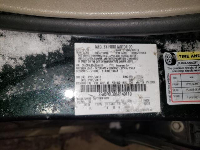 3FADP0L30AR140110 - 2010 FORD FUSION HYBRID CHARCOAL photo 12